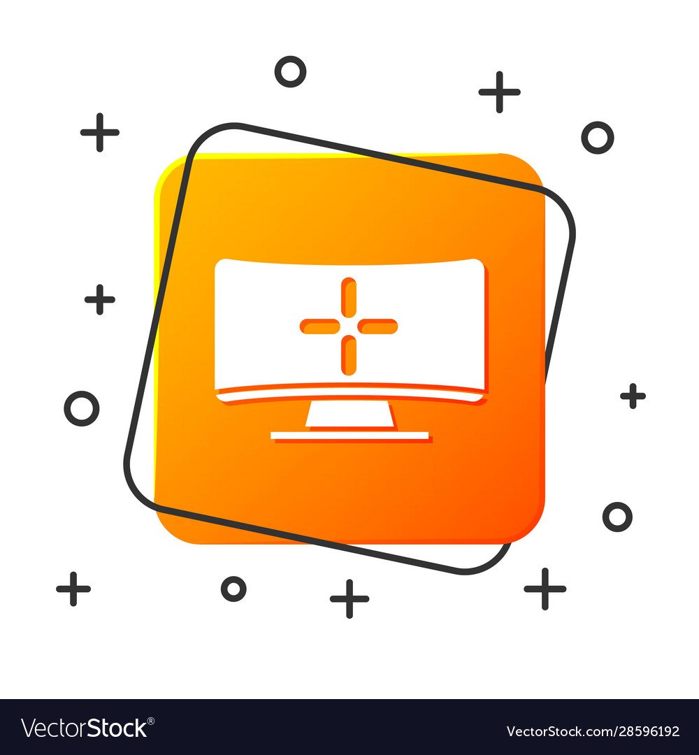 White computer monitor icon isolated on Vector Image White computer monitor icon isolated on