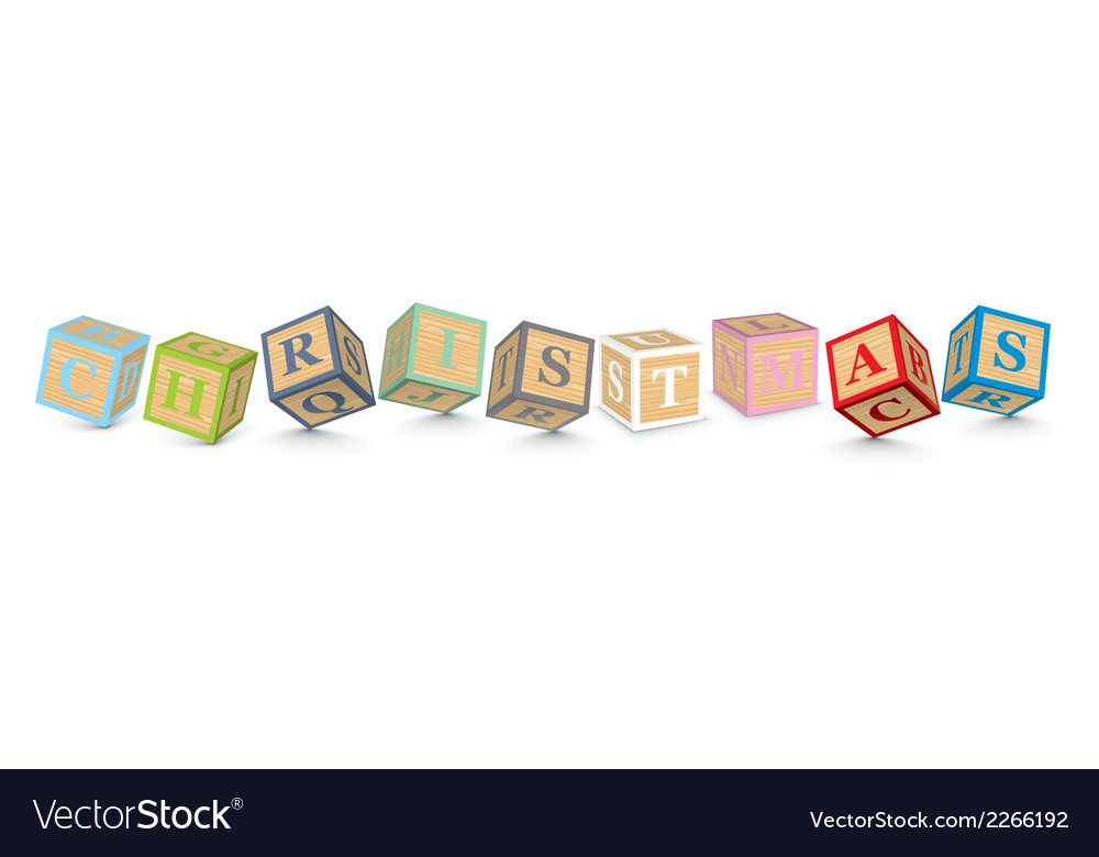 Word christmas written with alphabet blocks