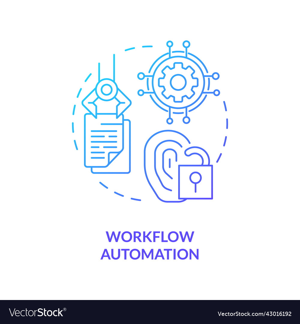 Workflow automation blue gradient concept icon vector image Workflow automation blue gradient concept icon