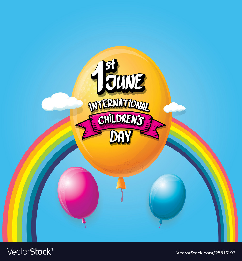 1 June International Childrens Day Background Vector Image