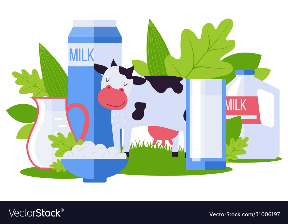 Tierzucht umweltfreundliche Milch vector image Tierzucht umweltfreundliche Milch