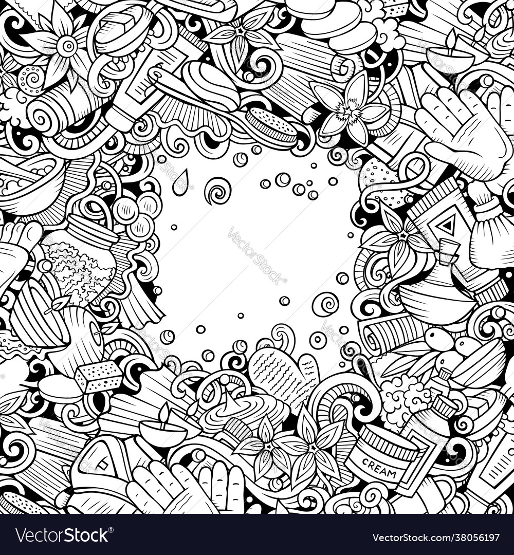 Bathroom hand drawn doodles Royalty Free Vector Image