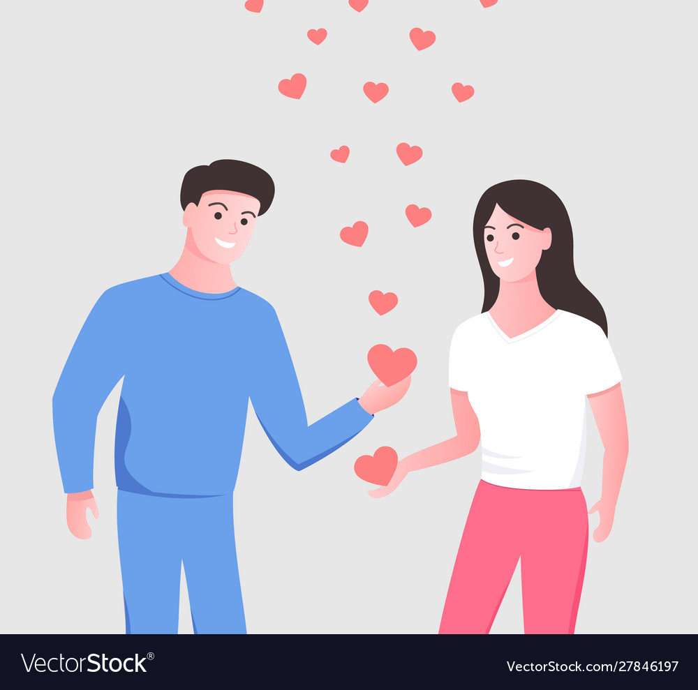 Couple young man and woman Royalty Free Vector Image