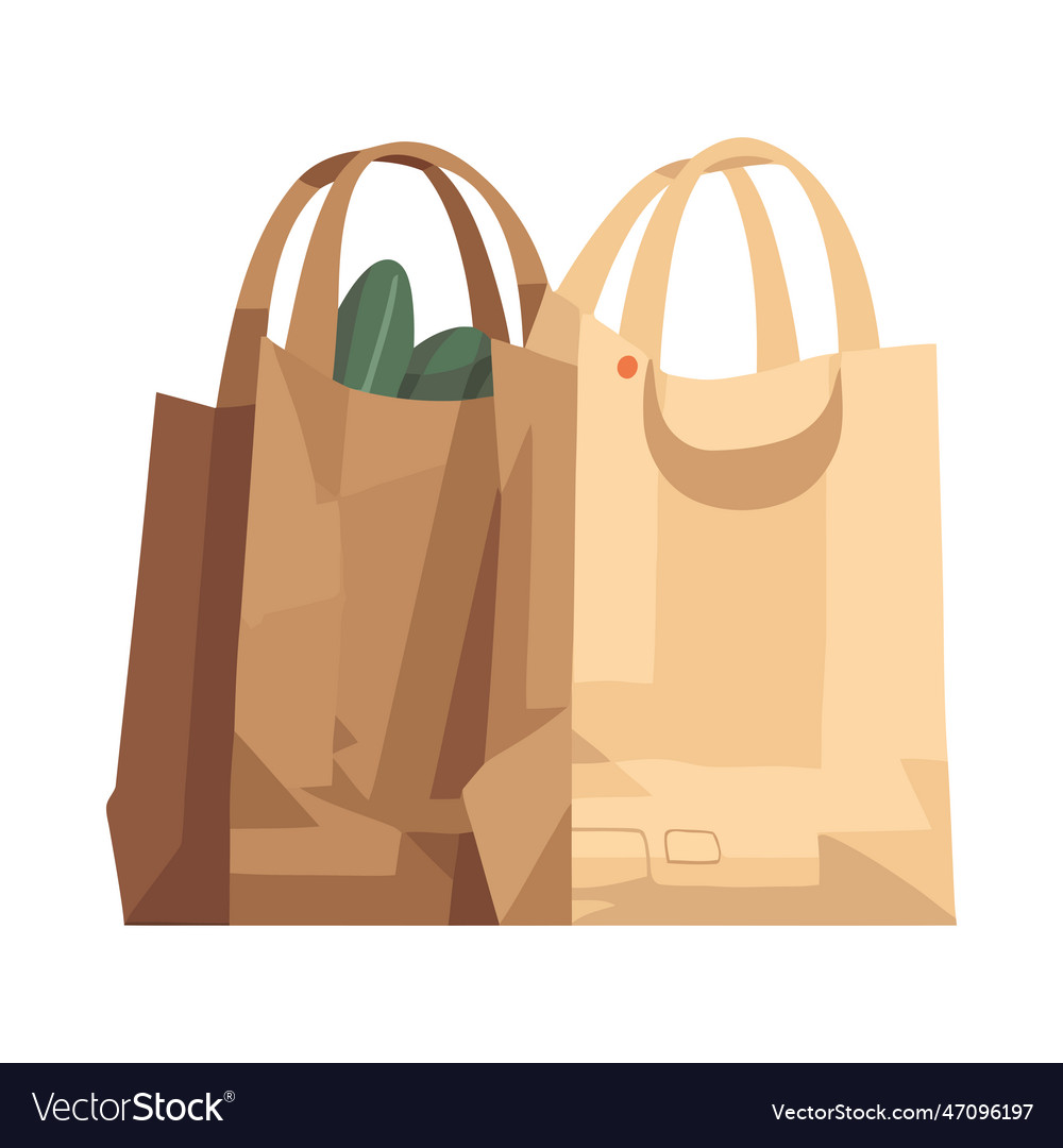 Grocery Bag Design With Handle Carrying Food Vector Image