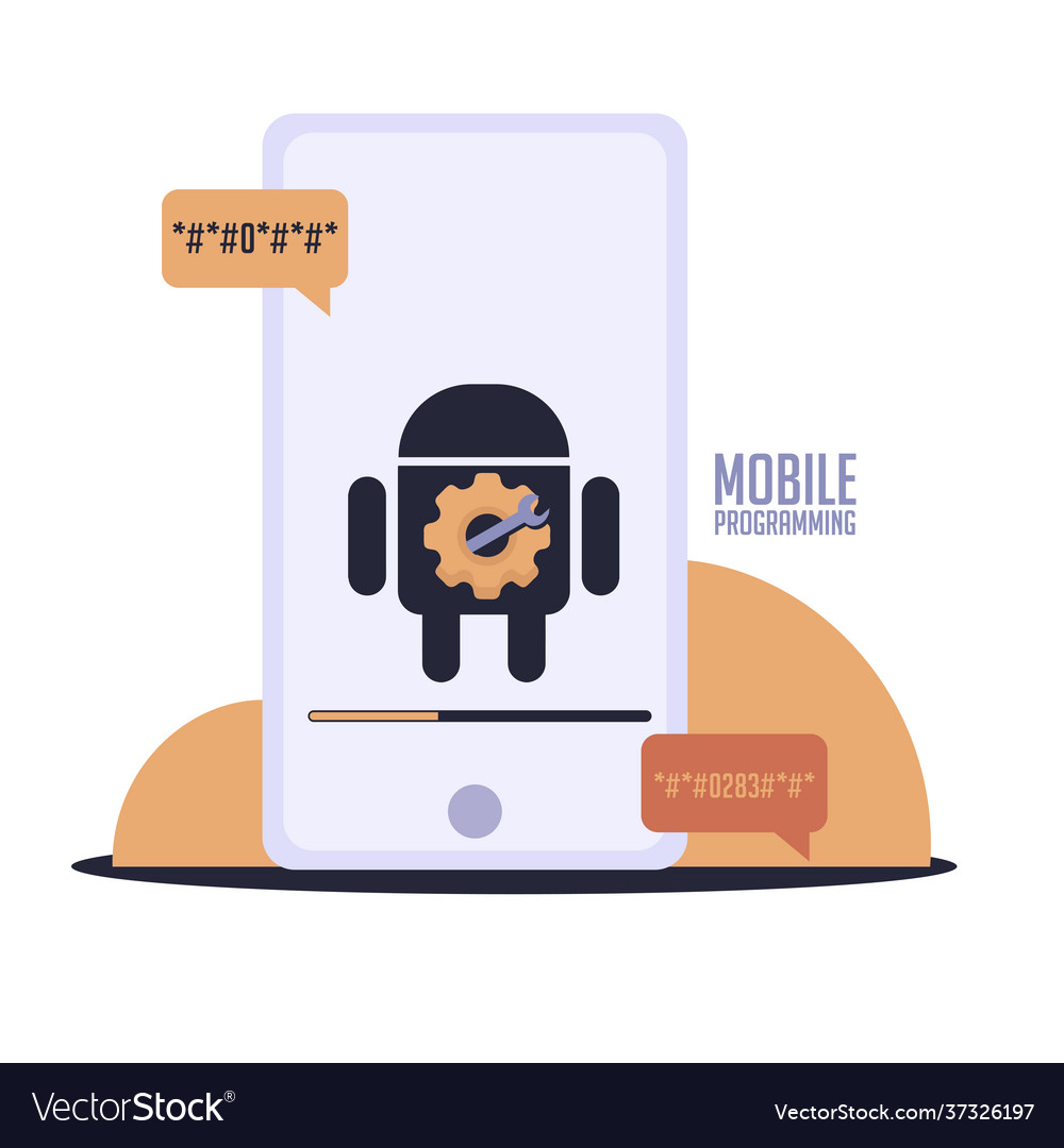 Isolated android tools programming vector image Isolated android tools programming