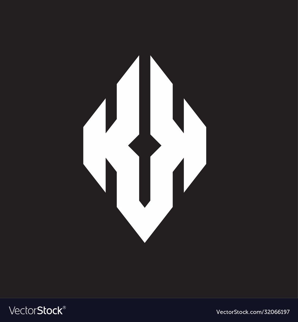 Kk logo monogram with sharp square design template