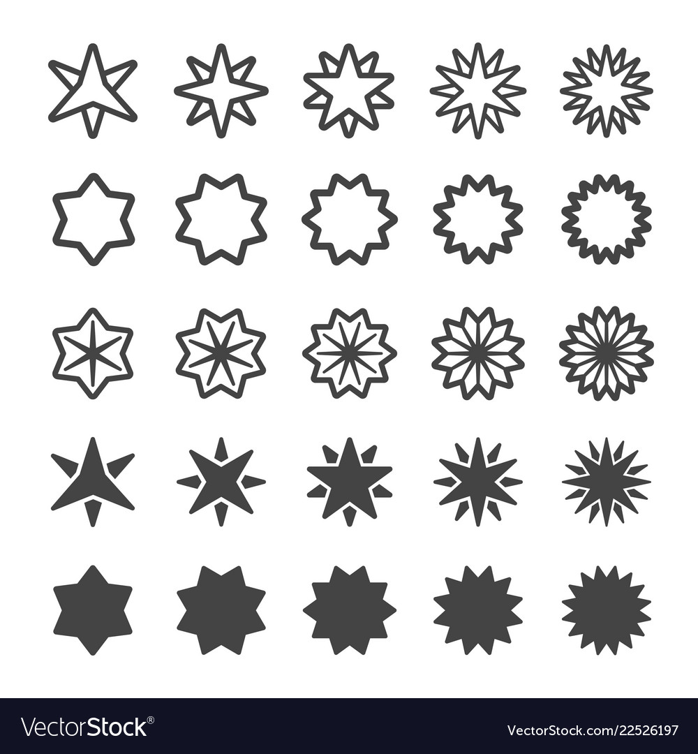 Multi pointed star icon Royalty Free Vector Image