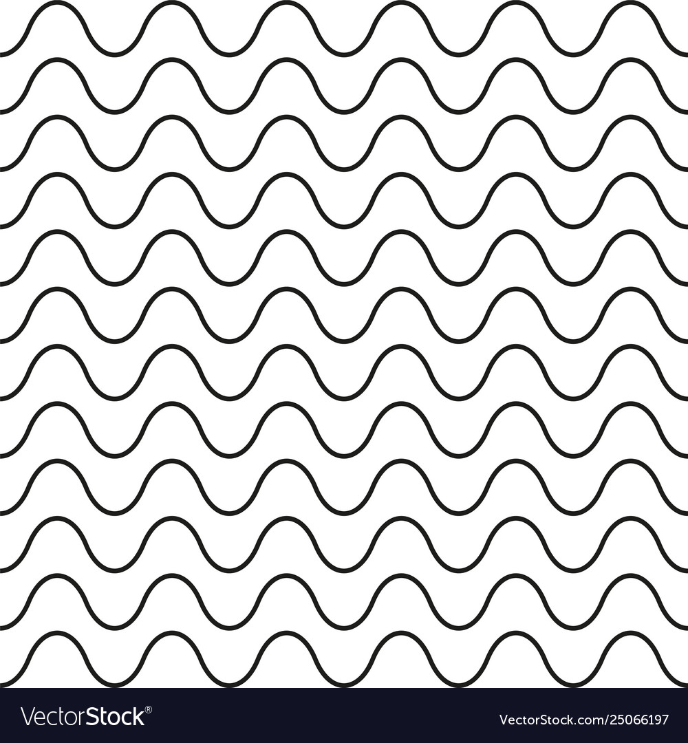 Pattern black wavy line seamless background vector image Pattern black wavy line seamless background