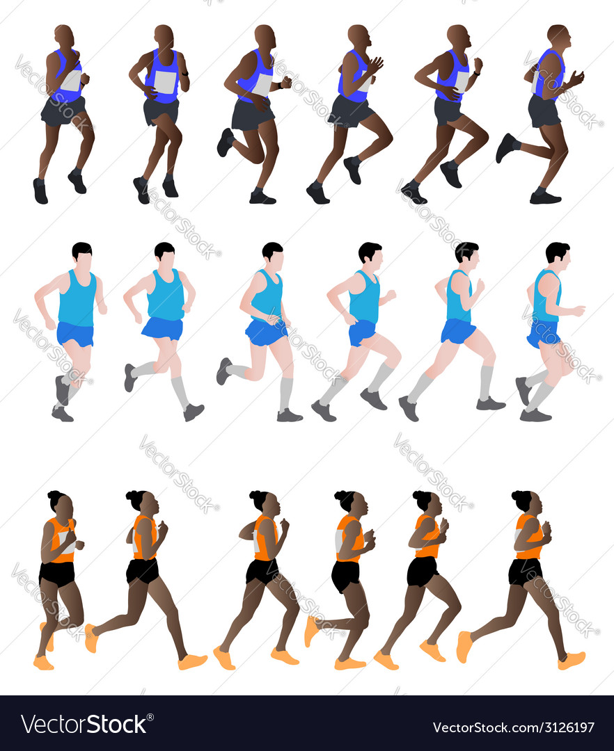 Runners Royalty Free Vector Image Vectorstock