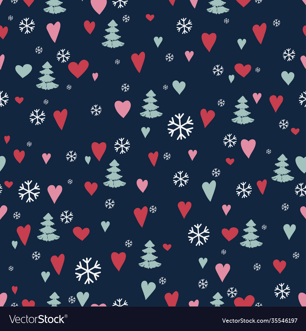 Seamless pattern with cute forest pine trees vector image Seamless pattern with cute forest pine trees