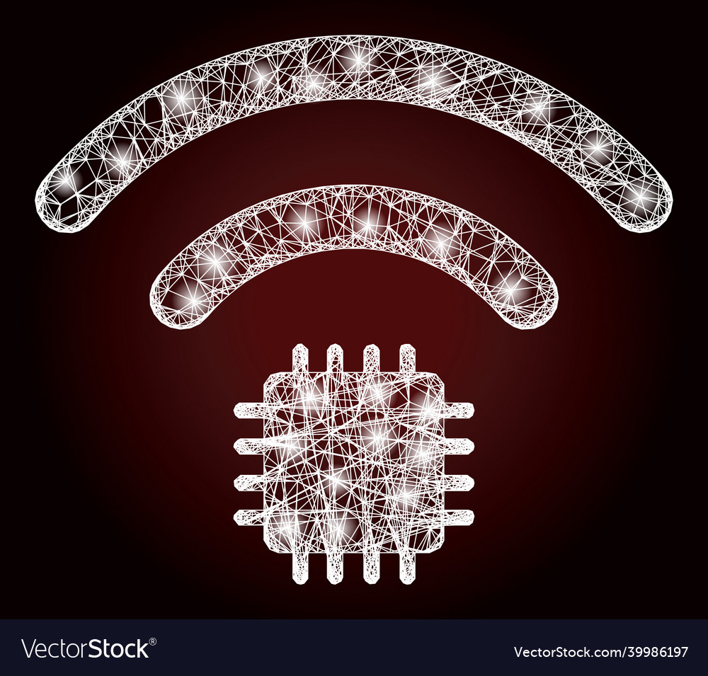 Shiny net mesh radio sensor with glare spots vector image Shiny net mesh radio sensor with glare spots