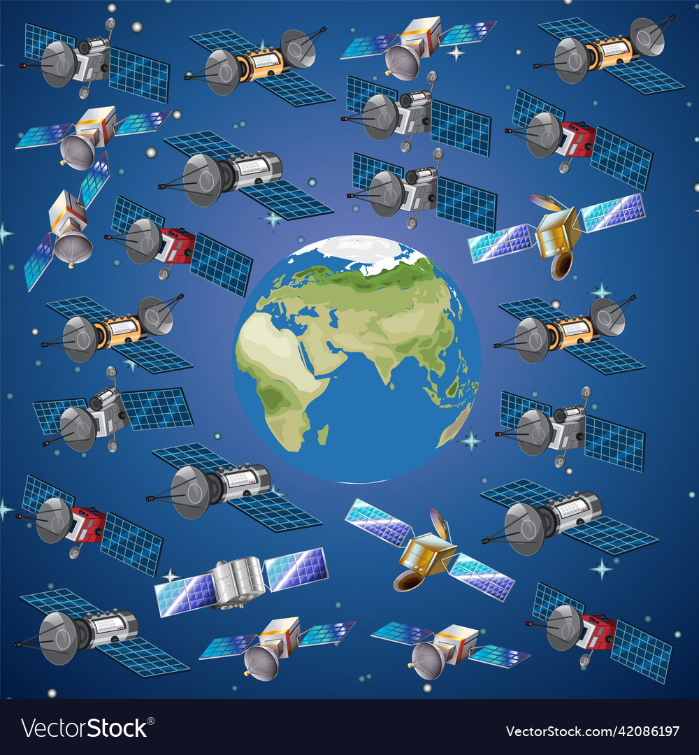 Spaceship Orbiting Earth