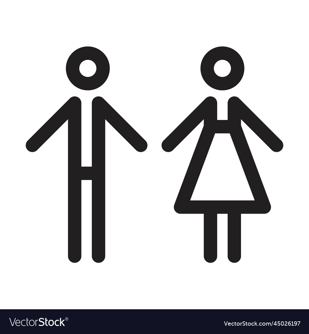 Toilet sign with man and woman symbol in a glyph