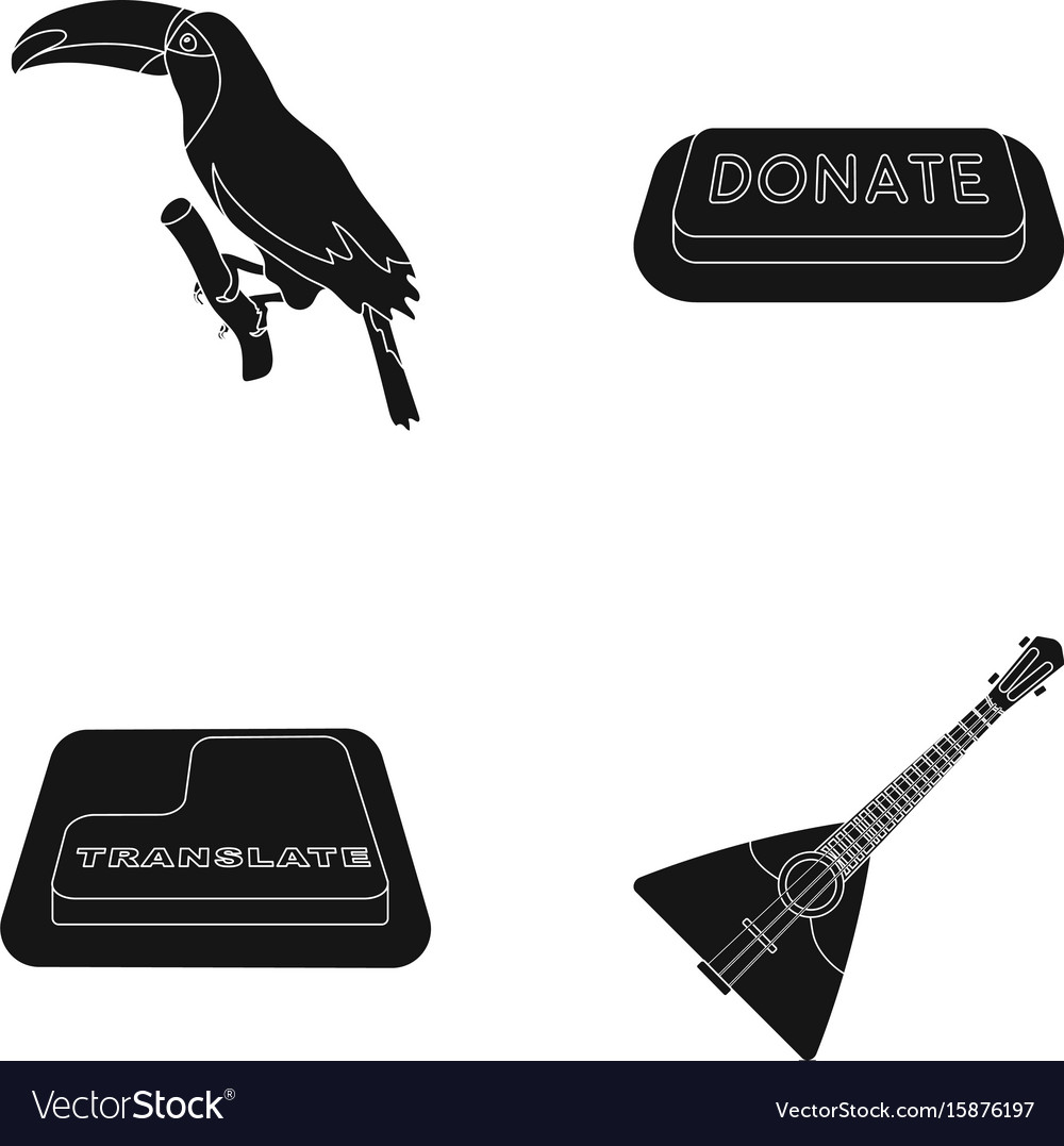Toucandonation and other web icon in black style
