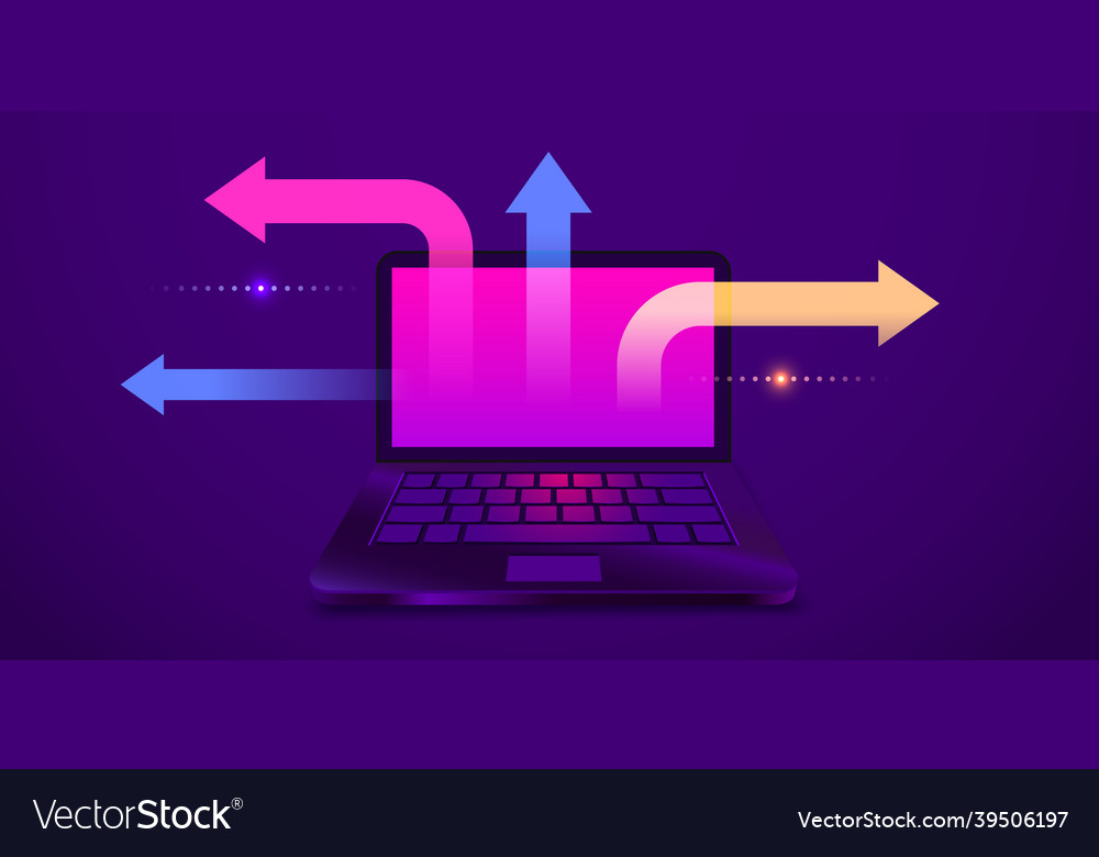 Uploading data from a computer futuristic