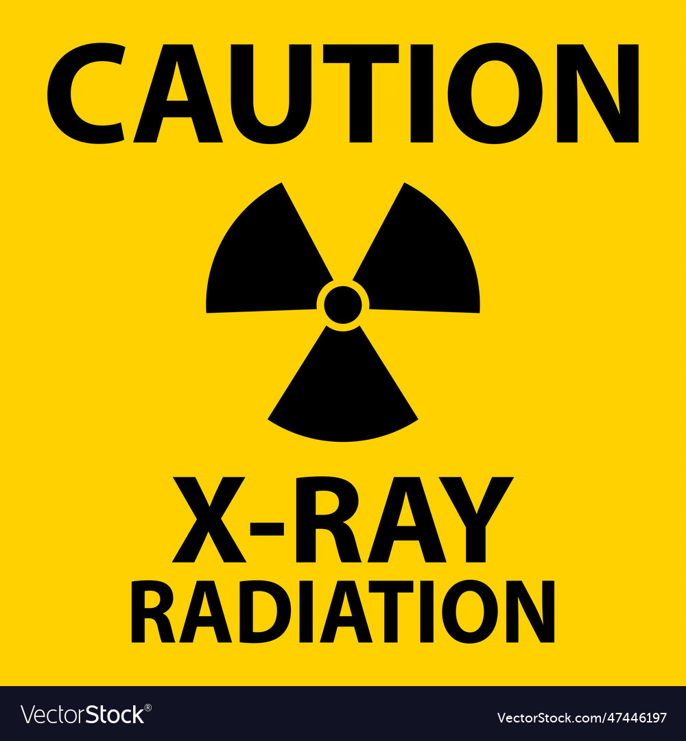 Warning x-ray radiation sign on white background Vector Image