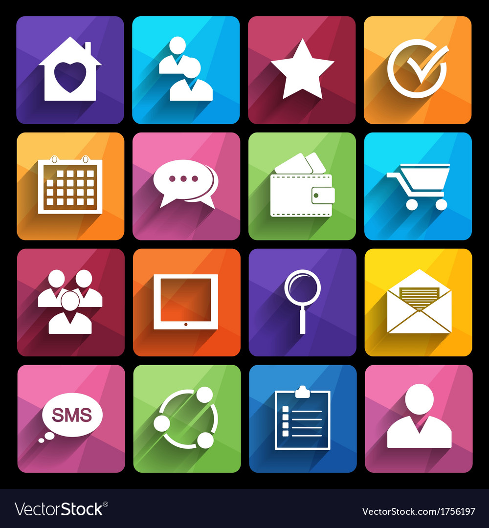 Web icons set in flat design