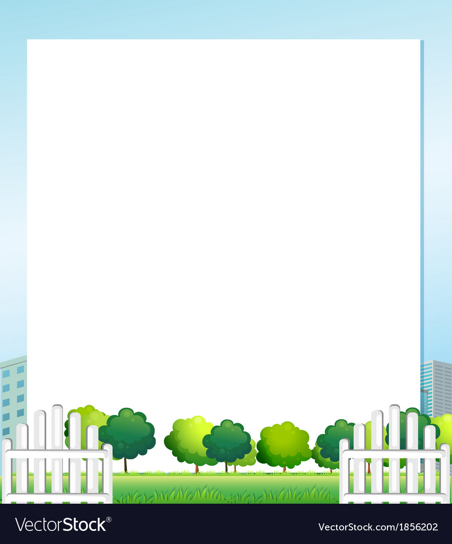 An empty paper with trees at bottom Royalty Free Vector