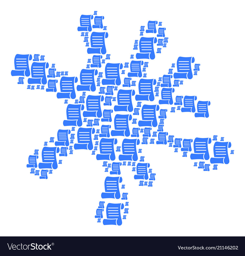 Blot mosaic of script roll icons vector image Blot mosaic of script roll icons