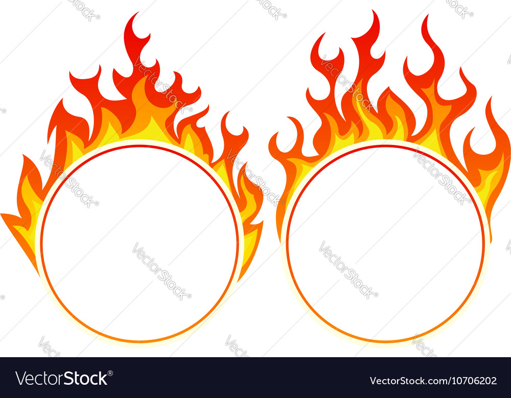 Burning round frame Royalty Free Vector Image - VectorStock