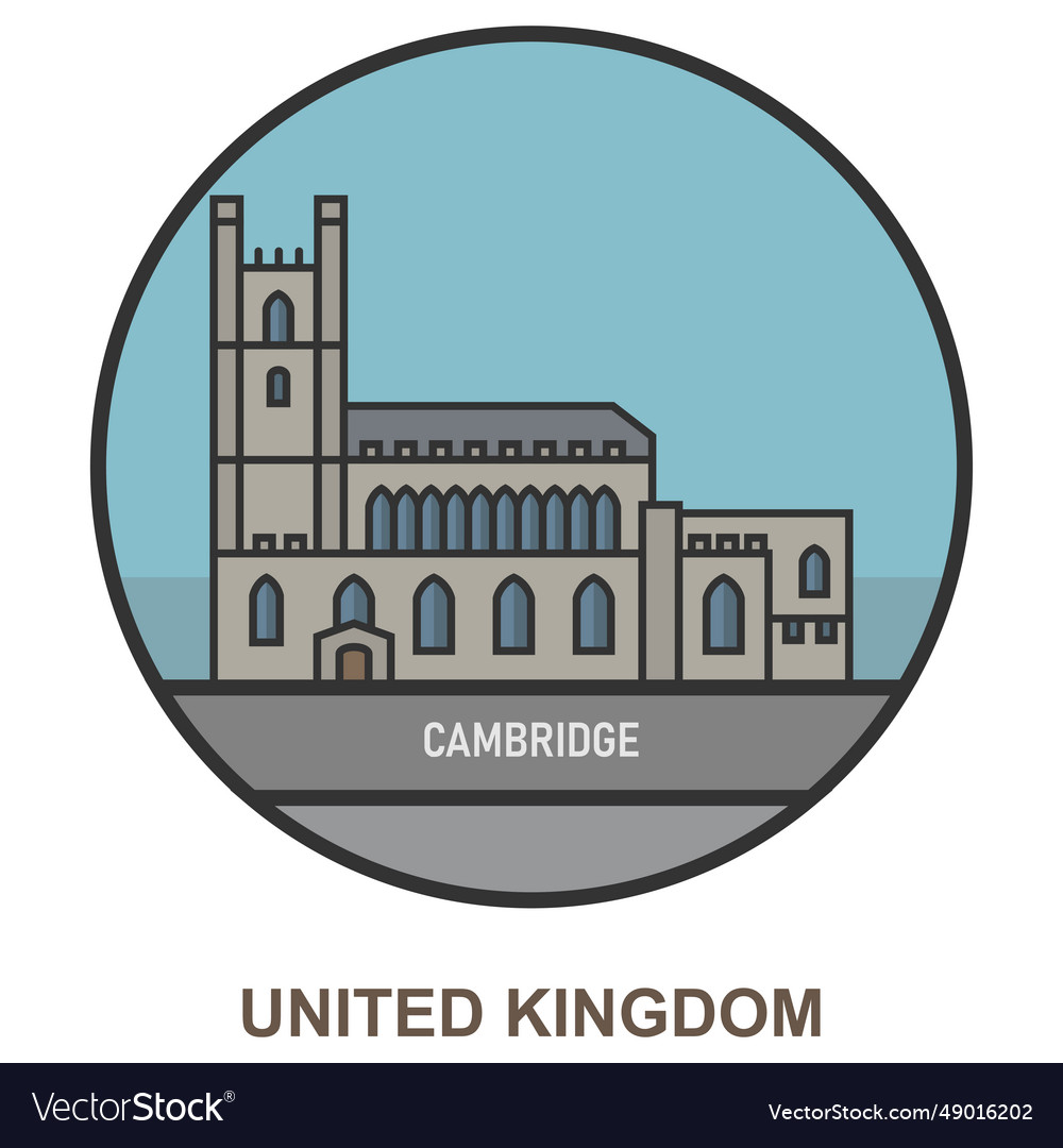 Cambridge cities and towns in united kingdom Vector Image