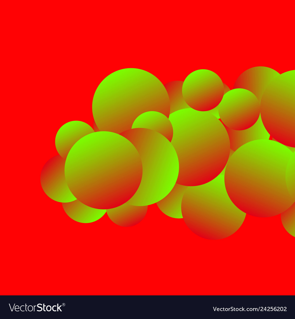Colorful image with gradient bubbles on red vector image Colorful image with gradient bubbles on red