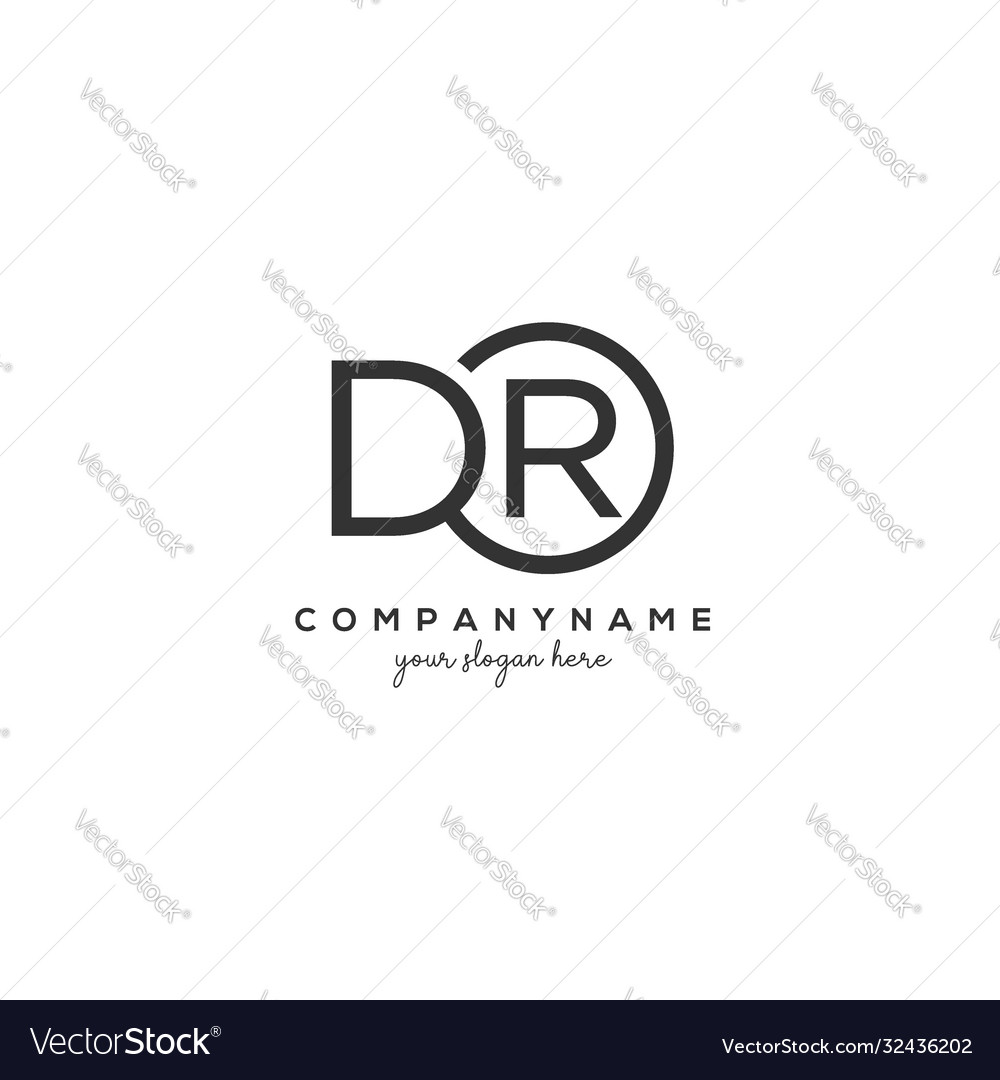 Initial Dr Letter Logo With Circle Template Vector Image