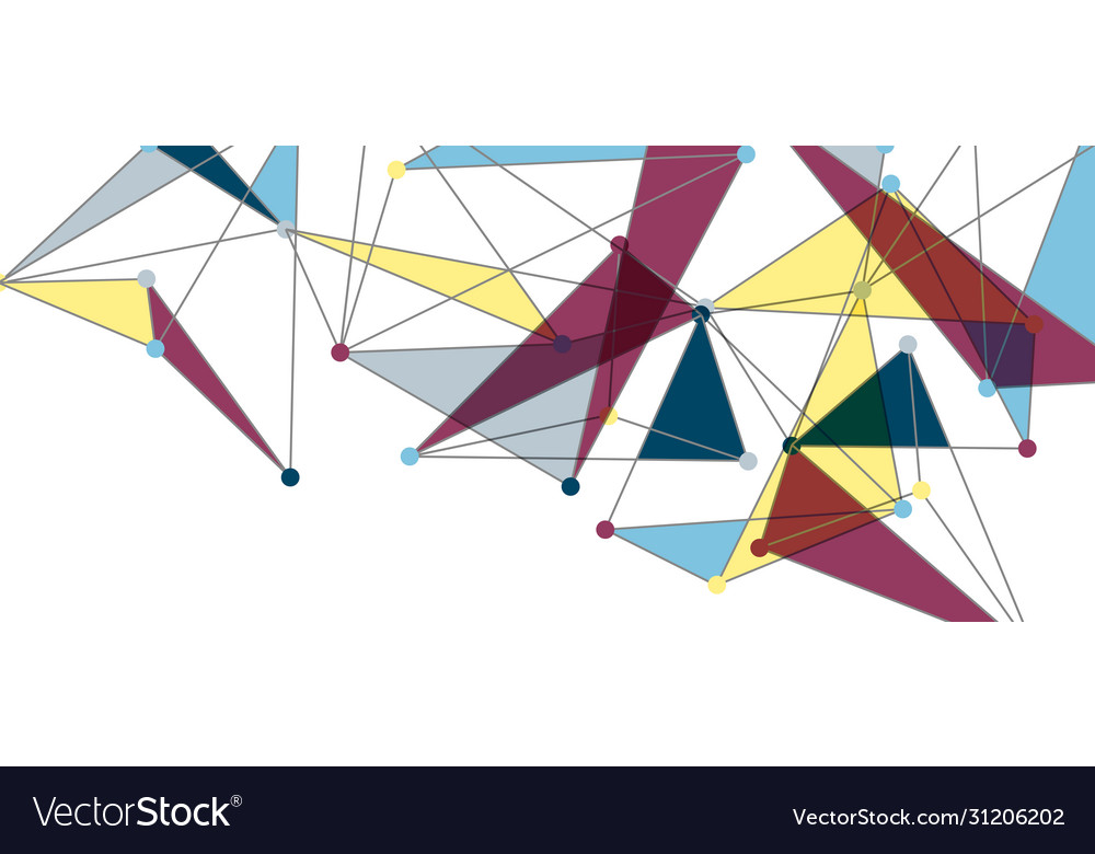 Line points connections triangular technology Vector Image Line points connections triangular technology