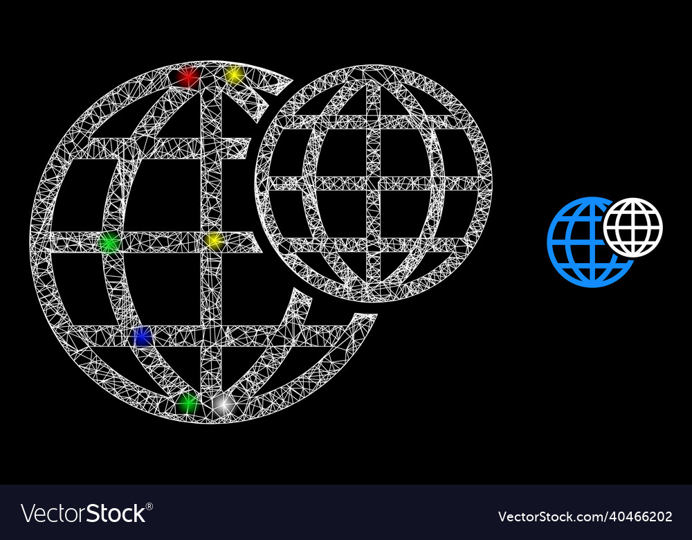 Magic web mesh space globes icon Vector Image Magic web mesh space globes icon