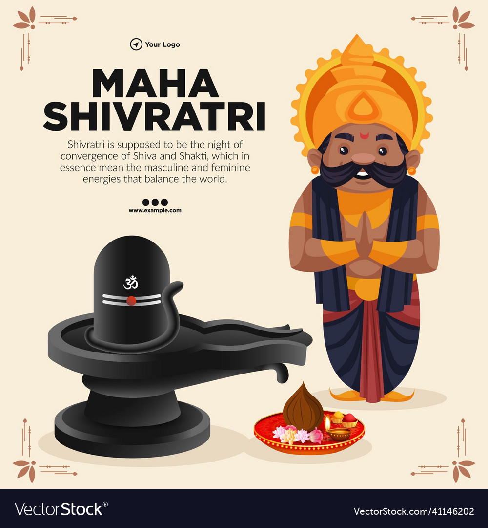 Maha shivratri banner design vector image Maha shivratri banner design