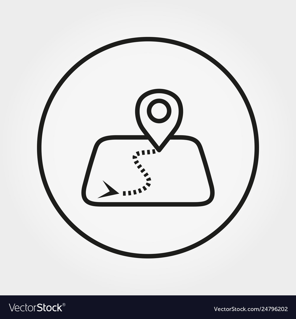 Map with mark location initial and final vector image Map with mark location initial and final