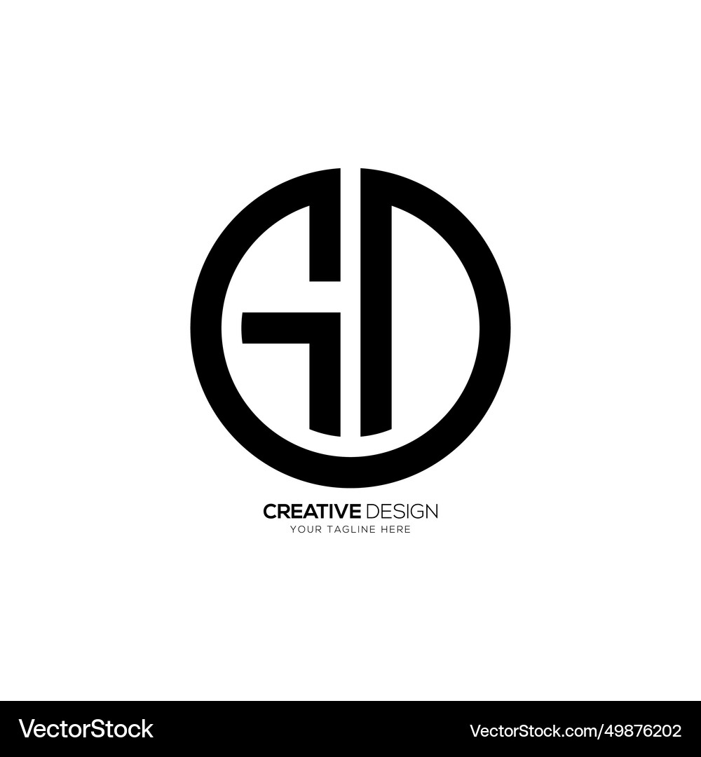 Rounded shape letter gd or dg creative line art Vector Image