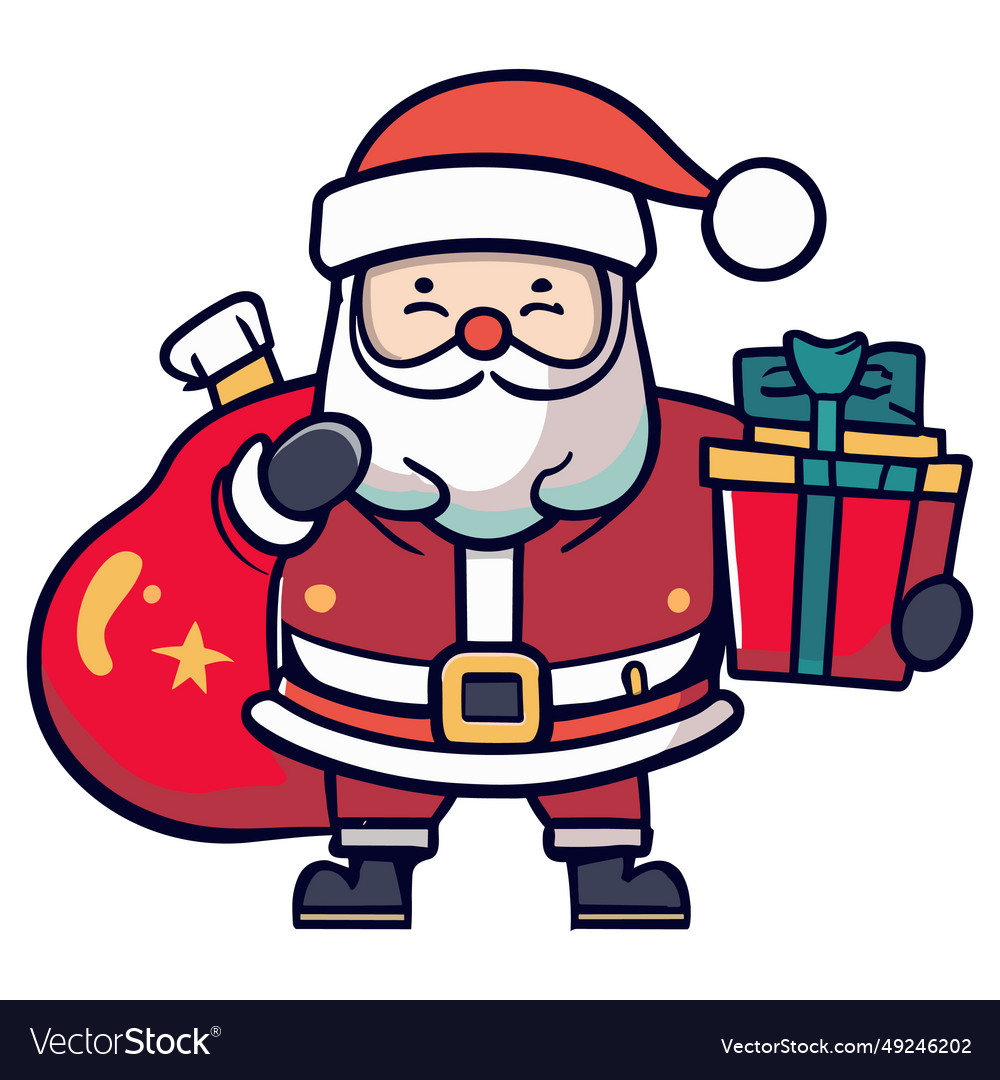 Santa Claus With Art Royalty Free Vector Image