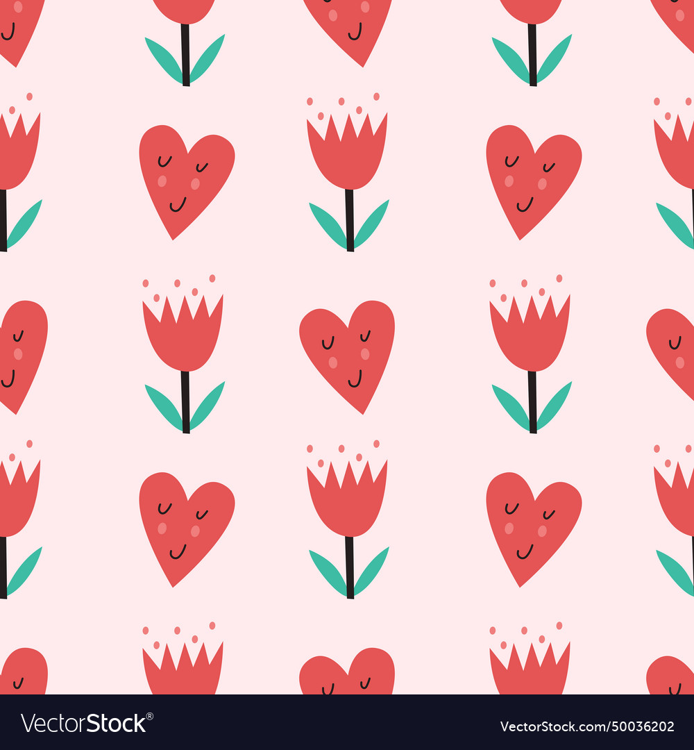 Seamless st valentine day pattern vector image Seamless st valentine day pattern