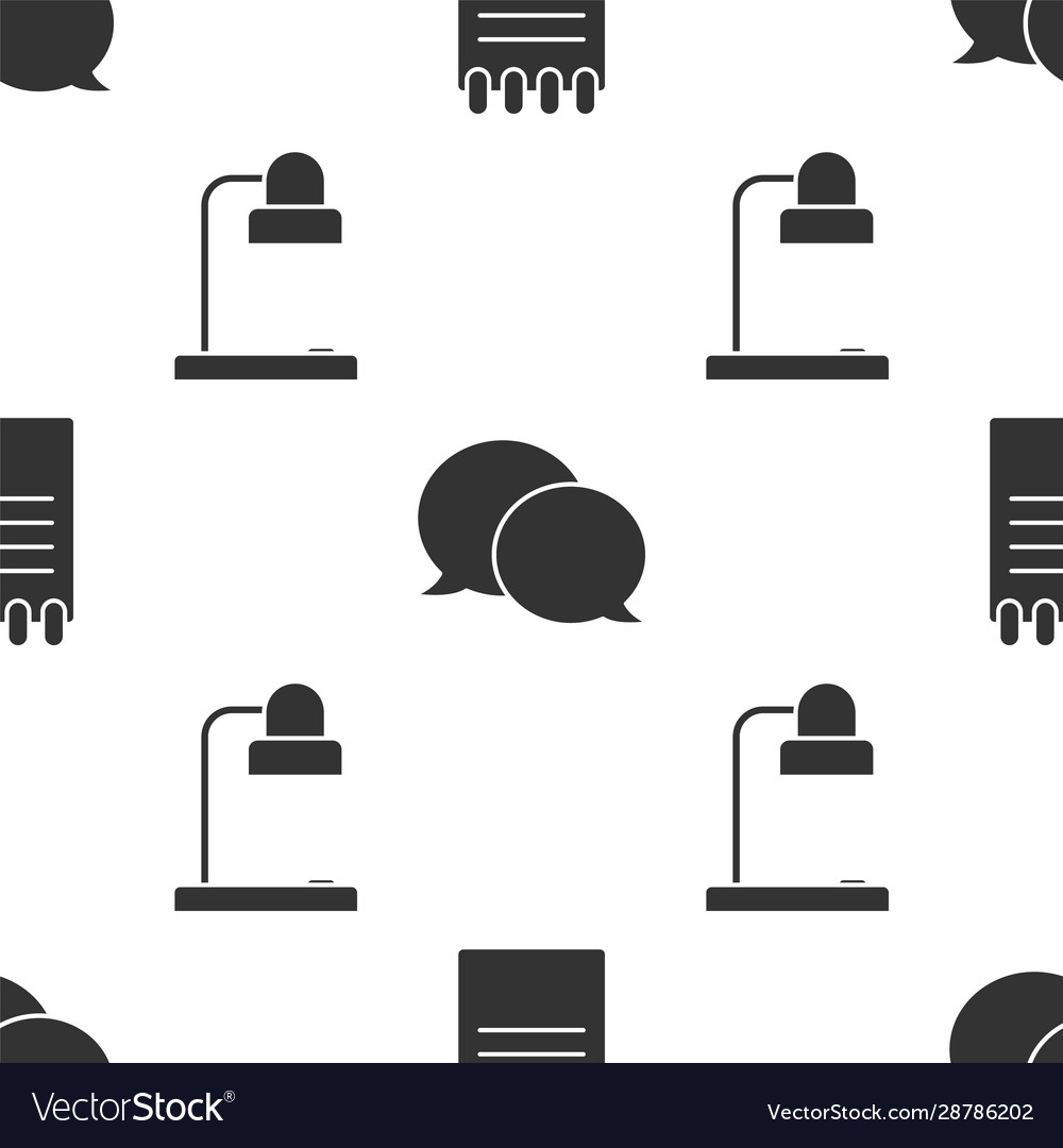 Set notebook speech bubble chat and table lamp Vector Image Set notebook speech bubble chat and table lamp