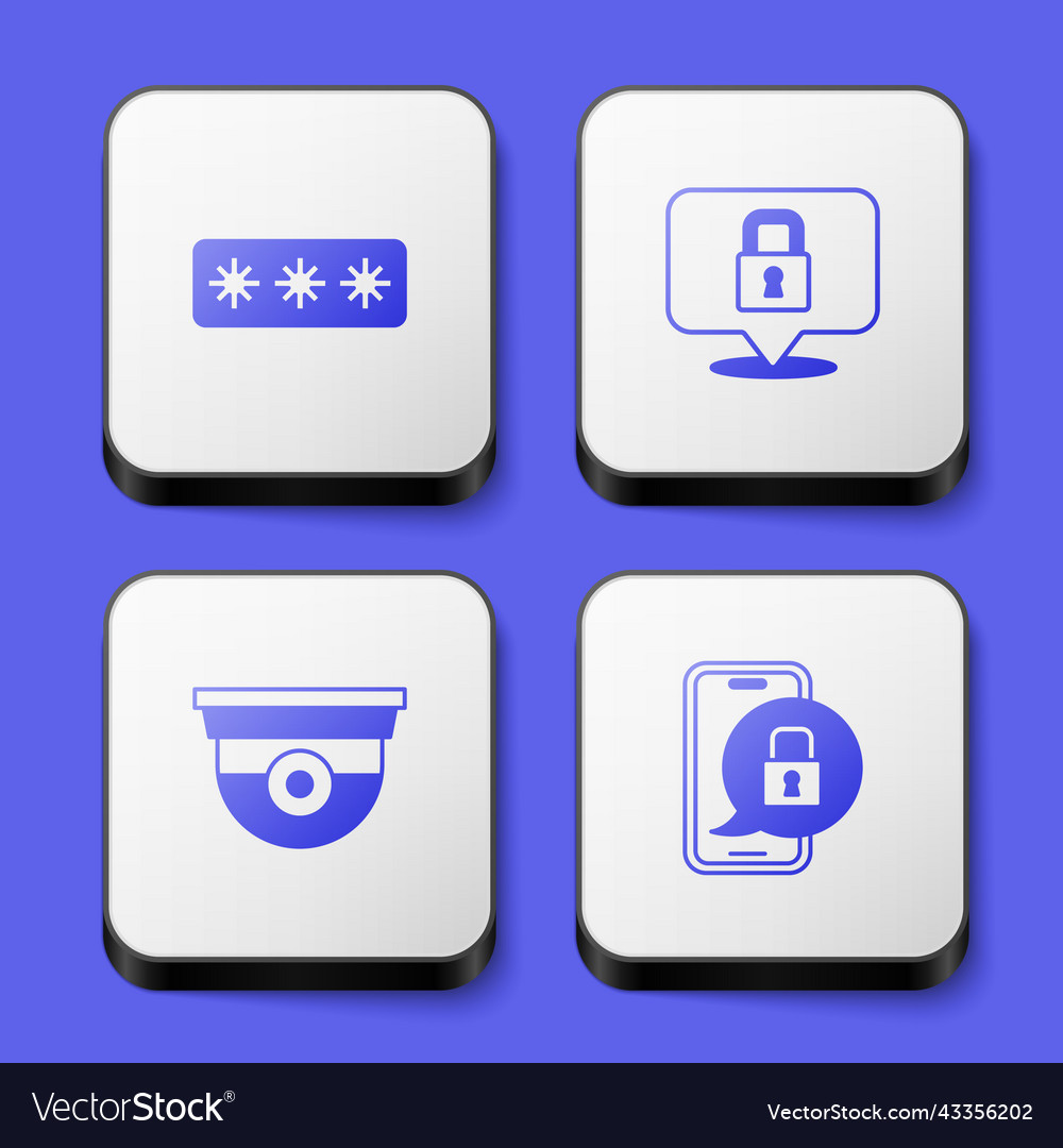 Set password protection lock security camera Vector Image Set password protection lock security camera