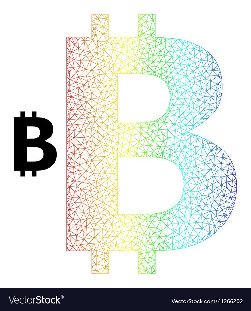 Spectral network gradient bitcoin symbol icon vector image Spectral network gradient bitcoin symbol icon