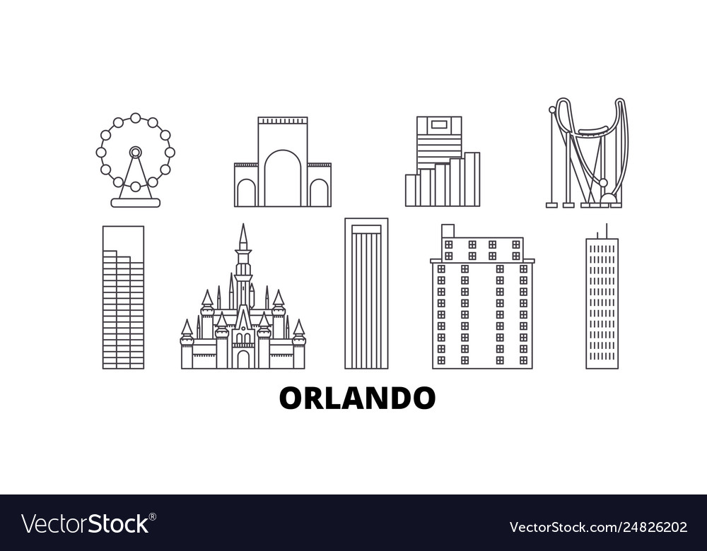 Vereinigte Staaten orlando line travel skyline set