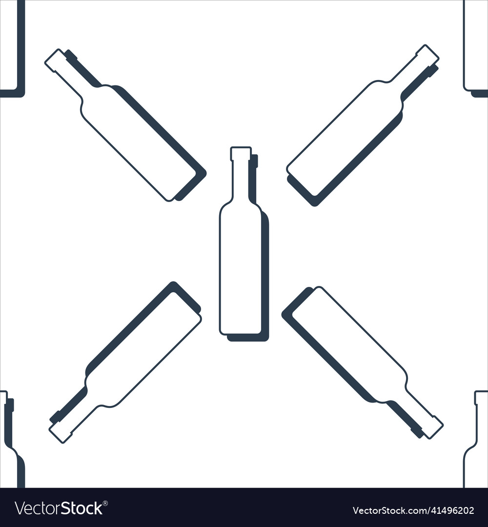Vodka bottles seamless pattern line art style