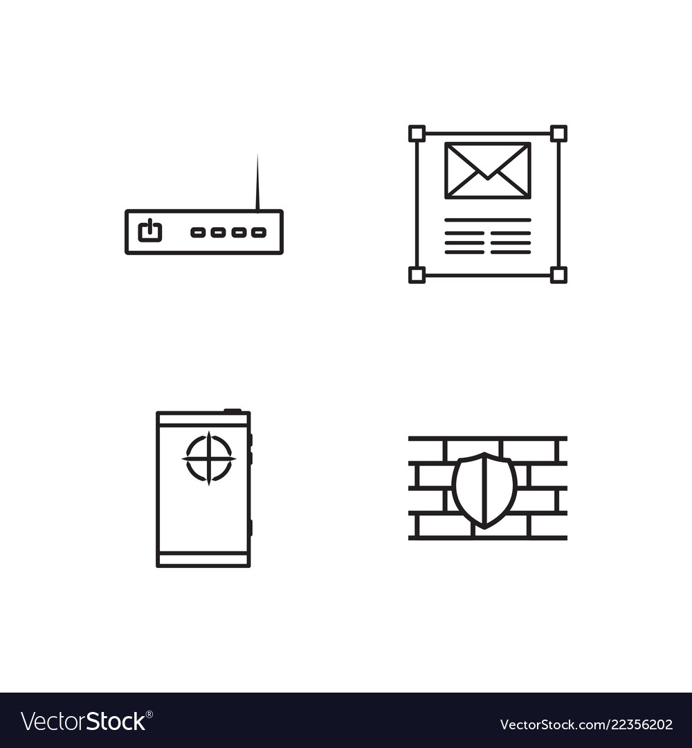 Web simple outlined icons set