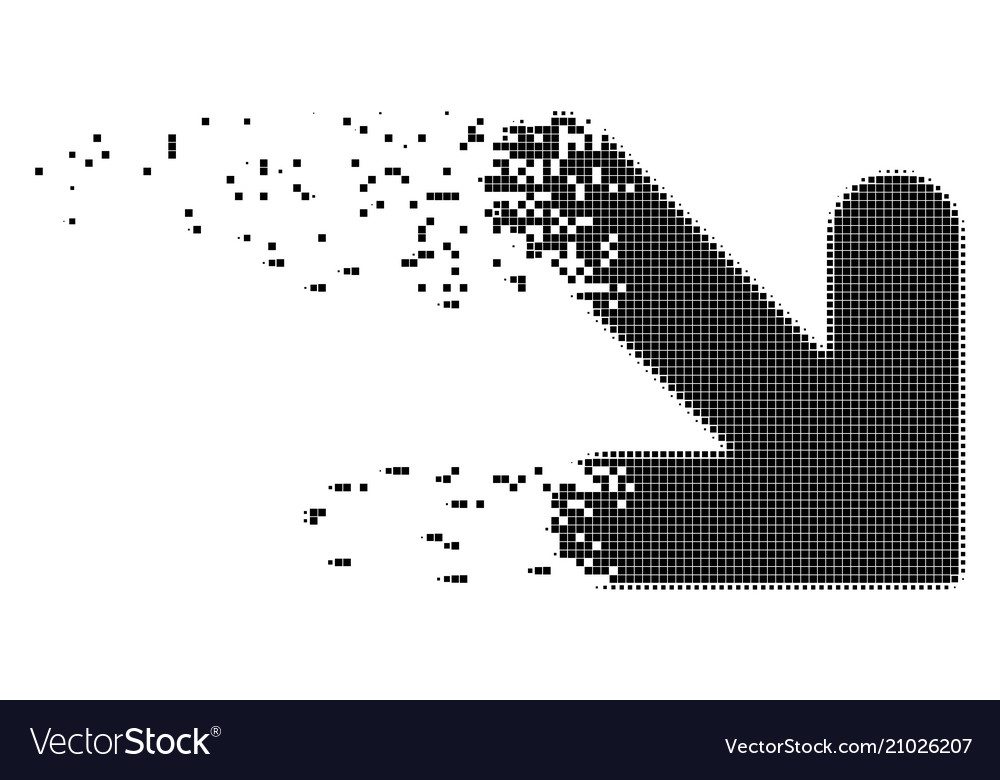 Arrow down right dissolving pixel icon