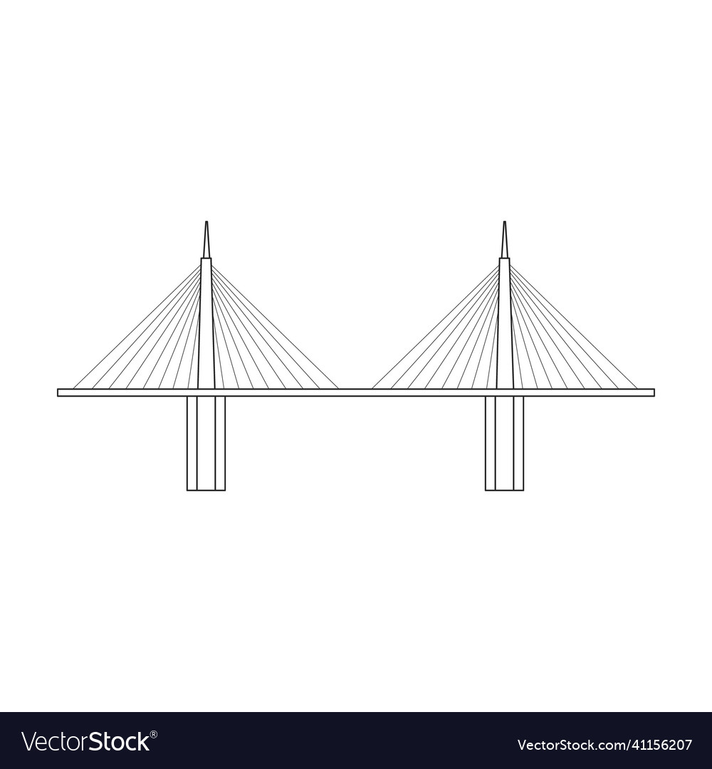 Bridge iconz outline icon isolated Royalty Free Vector Image