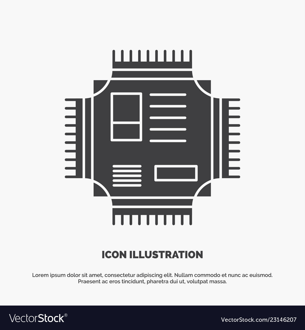 Chip cpu microchip processor technology icon vector image Chip cpu microchip processor technology icon