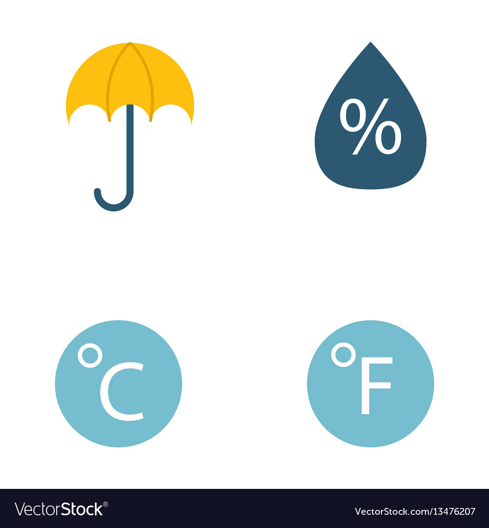 Climate forecast weather symbols Royalty Free Vector Image