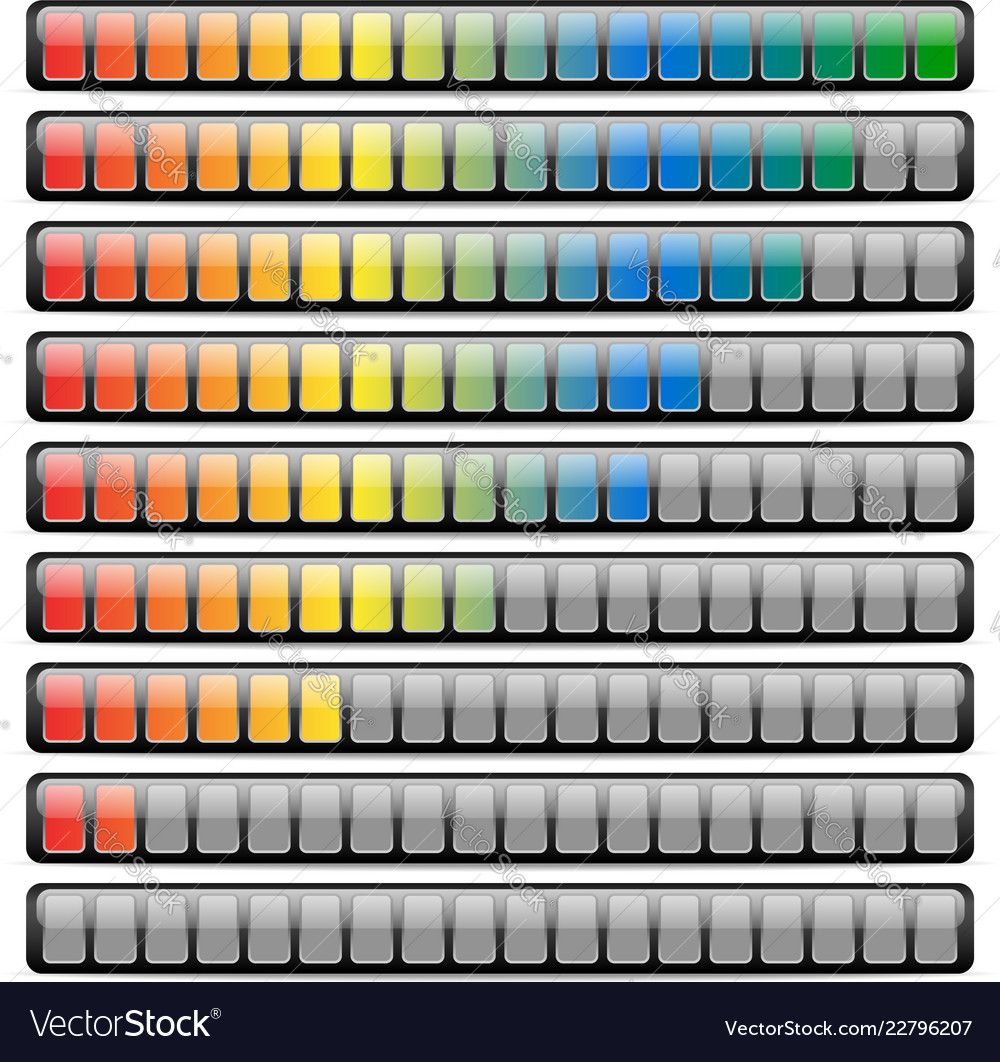 Colored horizontal progress bars Vector Image Colored horizontal progress bars