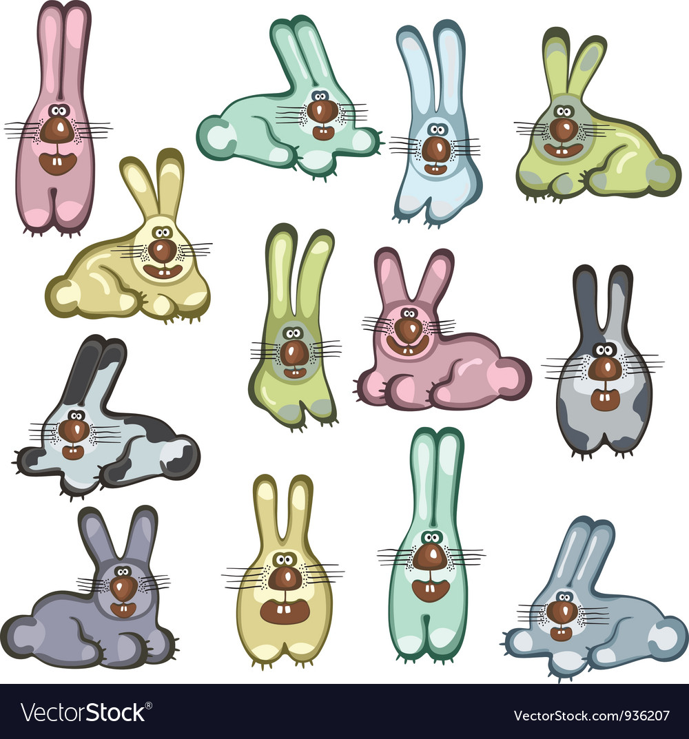 Different cartoon rabbits