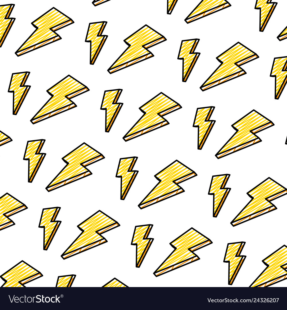 Doodle Nice Light Thunder Art Background Vector Image