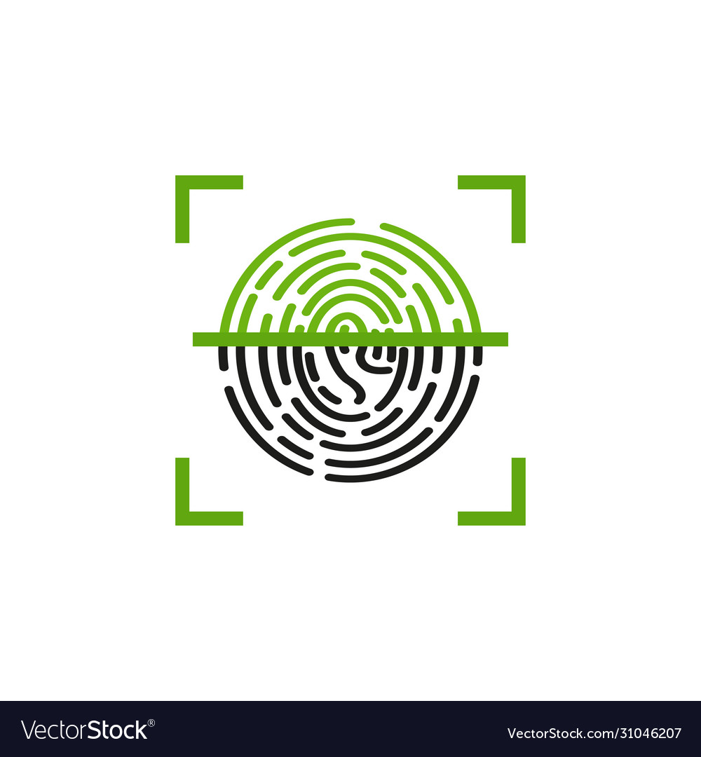 Fingerprint scanner color flat icon data vector image Fingerprint scanner color flat icon data