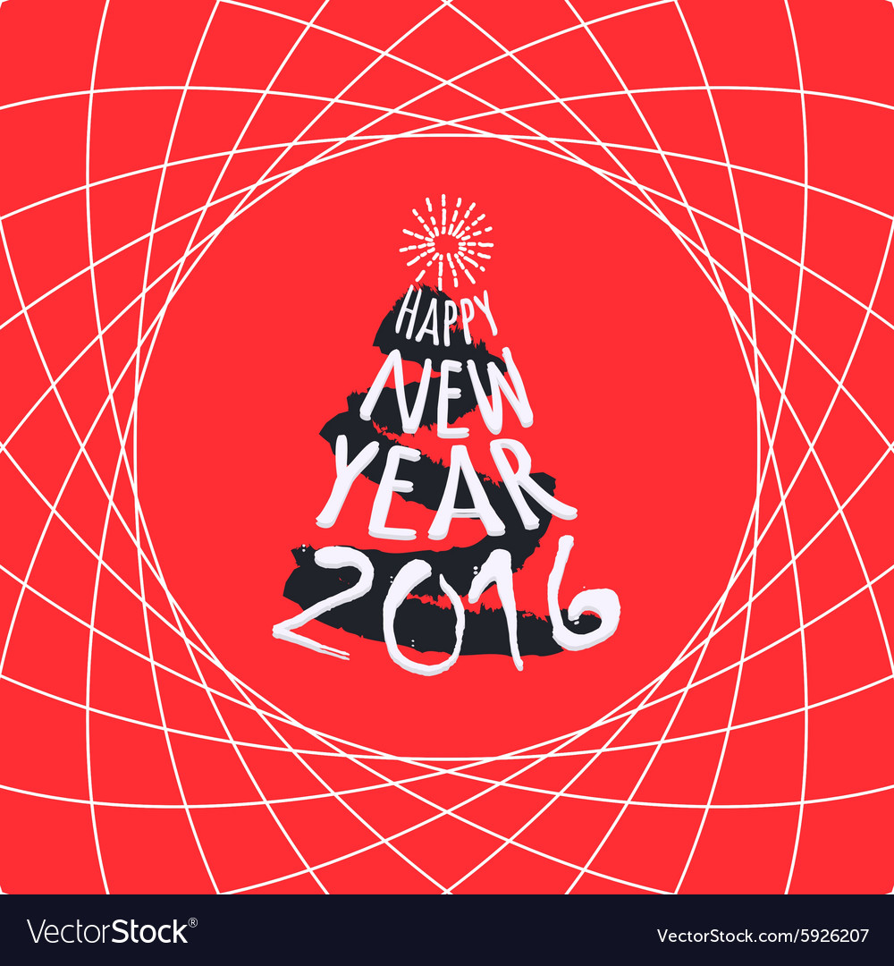 Happy new year red greeting card template