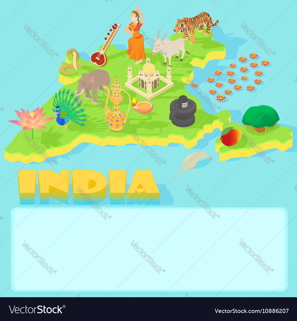 India map cartoon style Royalty Free Vector Image India map cartoon style Royalty Free Vector Image